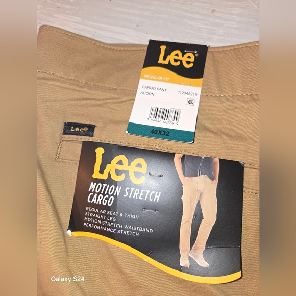 Lee Men's Sz 40x32 Motion Stretch Cargo Pants - Black and Tan New Nwt - Picture 2 of 4